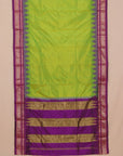 Dual tone Liril green by magenta wine ilkal silk plain saree