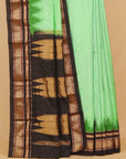 Pista green by black ilkal plain saree