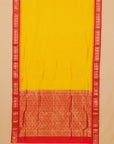 Lemon yellow by red gadhwal saree