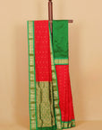 Red by green gadhwal saree
