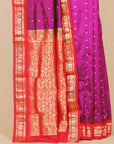 Magenta by red gadhwal saree