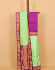 Pista green by magenta wine gadhwal saree
