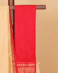 Cream by red ilkal silk zari checks saree