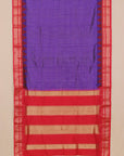 Purple by red ilkal silk zari checks saree