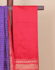 Purple by red ilkal silk zari checks saree