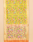 Lemon paithani tissue all over resham woven saree