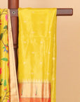 Lemon paithani tissue all over resham woven saree
