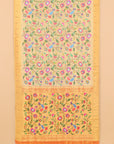 Cream paithani tissue all over resham woven saree