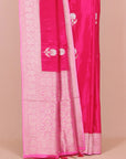 Rani pink by pink viscose crepe woven saree