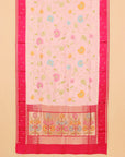 Pink by maroon viscose crep all over woven saree