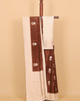 Brown by cream viscose crepe woven saree