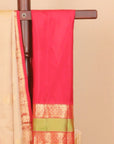 Cream tasar by red skirt resham gadhwal saree