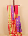 Dual tone anjeeri majenta by red gadhwal silk saree