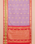 Lavander by red gadhwal silk saree