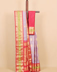 Lavander by red gadhwal silk saree