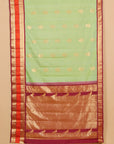 Pista green by wine gadhwal silk saree