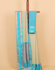 Light pista by peacock kanchi cotton saree