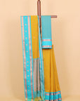 Muster yellow by peacock kanchi cotton saree