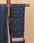 Navy small border buties crepe saree