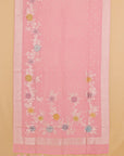 Pink waves zari border crepe saree