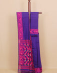 Navy blue dhakai cotton saree