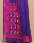 Navy blue dhakai cotton saree