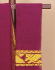 Wine dhakai cotton saree