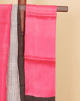 Cream by rani pink printed silk saree