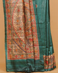 Sapphire madhubani printed khadi silk saree