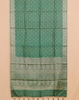 Bottle green tasar silk saree