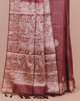 Brown tussar silk saree