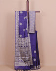 Navy blue tussar silk saree