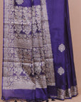 Navy blue tussar silk saree