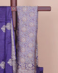 Navy blue tussar silk saree