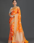 Orange Banarasi Saree