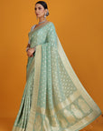 Pastel Green Tissue Saree