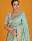 Pastel Green Tissue Saree