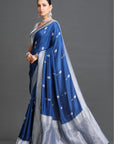 Royal Blue Crepe Saree