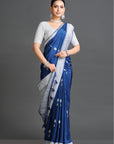 Royal Blue Crepe Saree