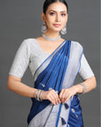 Royal Blue Crepe Saree