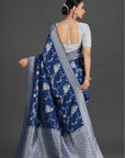 Royal Blue Crepe Saree