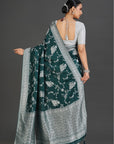 Green Crepe Saree