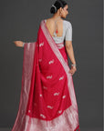 Pink Crepe Saree