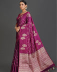Plum Banarasi Saree