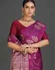 Plum Banarasi Saree
