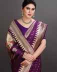 Deep Purple Silk Paithani Saree