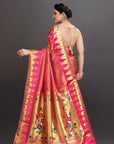 Rani Pink Soft Tissue Paithani Saree