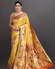 Yellow Soft Tissue Paithani Saree