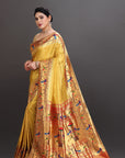 Yellow Soft Tissue Paithani Saree