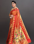 Orange Soft Tissue Paithani Saree